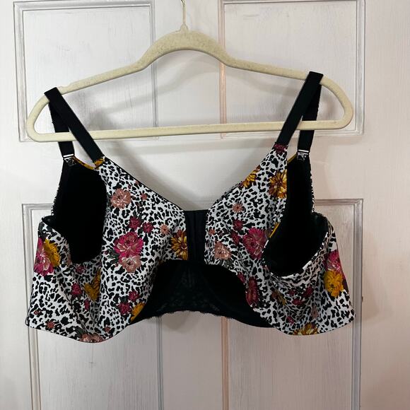 Torrid Curve Bra Womens Size 50C Animal Floral‎ Print Padded Nylon Lace Spandex - Picture 5 of 11